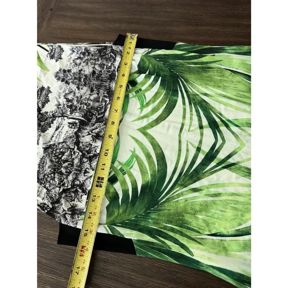 Ana Alcazar Dress Womens M/L 40 Oriental Tropical Palm Print Sheath Green Unique - Picture 12 of 12